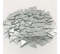 RUINUO Azulejos de mosaico de espejo de forma triangular de 12 mm, color plateado, 120 piezas