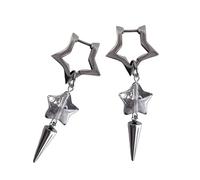 Ruiogoe Pendientes colgantes cónicos de estrella de moda geométricos, hechos a mano, joyería para amantes de la moda y entusiastas de los estilos