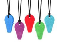 RUIOMII 5 collares masticables para niños y adultos, masticables sensoriales de silicona para autismo, TDAH, motor oral