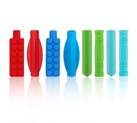 RUIOMII 8 paquetes de adornos para lápices masticables de silicona para autistas, TDAH, motor oral, niños y adultos
