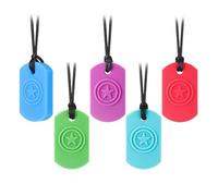 RUIOMII Paquete de 5 collares sensoriales de silicona con forma de estrella para niños y adultos, autismo, TDAH, motor oral