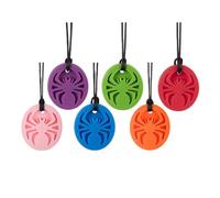 RUIOMII Paquete de 6 collares masticables de silicona para niños y adultos, autistas, TDAH, motor oral, alivia la ansiedad y mejora la concentración