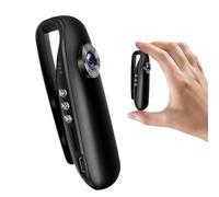 Ruioomeep Cámara corporal para grabar vídeo y fotos, cámara con clip trasero, mini videocámara, cámara de vídeo, cámara de visión nocturna infrarroja Full HD, rotación manual de 180 grados