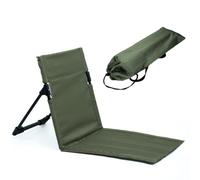 Ruioomeep Silla de playa, tumbona plegable, esterilla de playa con respaldo, tumbona de playa al aire libre, silla de suelo portátil para camping, patio trasero, mochila, picnic, verde