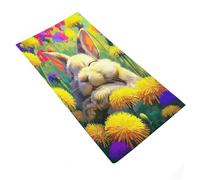 RUIOQAW Conejito durmiendo en un Campo de Dientes de león - 3 Toallas Grandes de Gran tamaño, Muy absorbentes, de Secado rápido, para Viajes, Camping, Playa, 35 x 73 cm