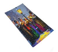 RUIOQAW Juego de Toallas de baño con villancicos navideños en una Noche Nevada, Muy absorbentes, Suaves, de Lujo, de Calidad hotelera, 35 x 73 cm