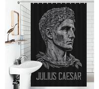 RUIOQAW Julius Caesar - Cortina de ducha antimoho con ganchos, tela impermeable moderna de poliéster, repelente al agua, para bañera, cabina de ducha, 119 x 180 cm
