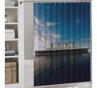 RUIOQAW Ship of Dreams - Cortina de ducha antimoho, de poliéster duradero, hilarante, para el hogar, baño, 163 x 180 cm