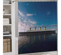 RUIOQAW Ship of Dreams - Cortinas de ducha a prueba de moho, tela de poliéster, hilarante, para baño, dormitorio, 177 x 180 cm