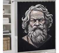 RUIOQAW Socrates Cortina de ducha de filósofo griego, antimoho, gruesa, duradera, de poliéster, para baño, cortina de baño, 177 x 180 cm