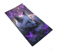 RUIOQAW Toallas de baño con diseño de Zorro Encantado Entre Mariposas, paño de Lavado con cómoda Toalla de Limpieza, Suave para Pieles sensibles, 35 x 73 cm