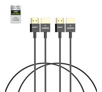 RUIPRO Cable HDMI corto 8K, cable HDMI 2.1 ultradelgado certificado de 1.5 pies, paquete de 2, ultra alta velocidad 48 Gbps, compatible con 8K @60Hz 4K @120Hz, HDR dinámico, eARC, compatible con PS5