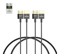 RUIPRO Cable HDMI corto certificado, cable HDMI 2.1 ultradelgado 8K de 3 pies, paquete de 2, ultra alta velocidad 48 Gbps, compatible con 8K @60Hz 4K @120Hz, HDR dinámico, eARC, compatible con