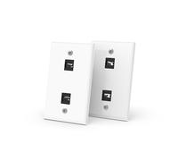 RUIPRO Paquete de 2 placas de pared Keystone, placa de pared de una sola banda con acoplador HDMI 8K Keystone (2 puertos-2P)