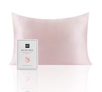 RUIPTSKE Federa in Seta Naturale, ipoallergenica, 19 Momme, 100% Seta, 600 fili, con cerniera a scomparsa, dimensioni Standard (Pink, 50x75cm)