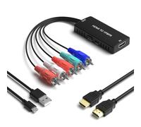 RuiPuo Convertidor HDMI a componente, YPbPr + R/L, convertidor adaptador de audio 1080P 5RGB para reproductores Blu-ray DVD, STB, PC, Xbox, Roku, DVD