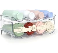 RUIQING Portabotellas apilables para frigoríficos, armarios, despensas, soporte para 2 unidades de botellas de agua, cada estante con capacidad para 4