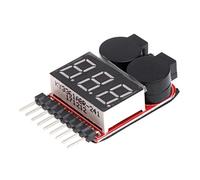 ruiruiNIE Probador de batería Alarma de zumbador de bajo Voltaje, 1-8S Lipo/Li-Ion/Fe RC Barco Batería 2 en 1 Probador LED Indicador de bajo Voltaje Comprobador Comprobador