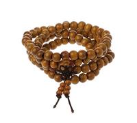 ruiruiNIE108 Oración Madera Cuentas Mala Pulsera-Sándalo Natural 8mm Cuentas Pulseras-Madera Natural Tibetano Budista Buda Meditación Collar