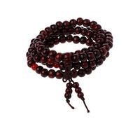 ruiruiNIE108 Oración Madera Cuentas Mala Pulsera-Sándalo Natural 8mm Cuentas Pulseras-Madera Natural Tibetano Budista Buda Meditación Collar