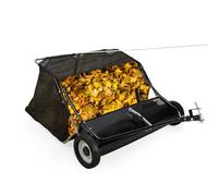 Ruiseawing Barredora de césped de remolque de 48 pulgadas, capacidad de bolsa de tolva de 27 pies cúbicos; recogedor de hojas y hierba, con altura ajustable del cepillo y descarga del mango del