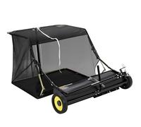 Ruiseawing Barredora de césped de remolque de 50 pulgadas, capacidad de bolsa de tolva de 27 pies cúbicos; recogedor de hojas y hierba, con altura ajustable del cepillo y descarga del mango del