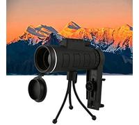 Ruiseawing Telescopio monocular, gran angular de 40 x 60, prisma HD, con brújula, clip para teléfono, trípode, telescopio portátil para exteriores