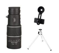 Ruiseawing Telescopio monocular, portátil de 16 x 52 de alto, telescopio monocular 66/8000 m, binoculares de plástico para exteriores, telescopio deportivo negro para adultos