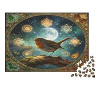 Ruiseñor Puzzle de 1000 Piezas Cartón para Adultos Escena de Fantasía Nocturna Juego de Puzzle 1000 Piezas Relajación Familiar Regalo 38x26cm/1000pcs