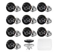 RUISPEED 10 conjuntos de botones a presión negros de 11,5 mm sin coser, botones de resina de 4 orificios para pegar, desmontables y reutilizables, ideales para reparación de ropa y DIY (Negro)