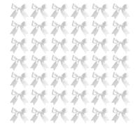 Ruispeed Lazos de Papel de Regalo Blancos - 50 Unidades, 8.4 cm, Elegantes Lazos para Envolver Regalos, Decoraciones de Fiesta, decoración de Bodas, Regalos de cumpleaños