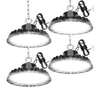 RUISUN 200W 4 Pack UFO LED High Bay Proyector Garage Light 34000LM Iluminación para taller 6000K 120 °Iluminación IP65 Lámpara industrial regulable 120W/160W/200W plantas de almacén de construcción