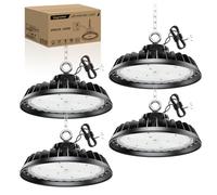 RUISUN 4 PackLED Lámpara de Alta Bahía 40800LM Campana led Industrial 4000K Regulación 140W/190W/240W IP65 Antipolvo e Impermeable Foco LED 120° Driver Industrial Para Fábricas,Talleres,Garajes