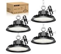RUISUN 4 paquetes UFO 100W LED High Bay Proyector 4000K Light 17000LM LED Iluminación para taller regulable 60W/80W/100W Iluminación lámpara industrial IP65 impermeable techo 120° para taller almacén