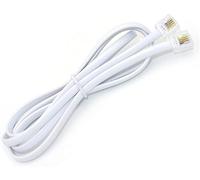 RUITEXUN Cable de extensión de teléfono, cable de módem de teléfono de 1,5 m con cable RJ11 macho a RJ11 macho 6P4C enchufe modular para teléfono fijo, teléfono, máquina de fax (blanco)