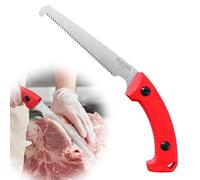 RUITOOL Sierra de hueso para caza y carnicería, sierras de camping para cortar huesos de carne de costilla de ciervo, sierra de mano portátil para exteriores con mango antideslizante, acero de alto