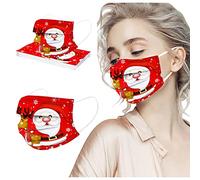 RUITOTP 10PC Adulto Desechables Navidad 3 Capas Tela no tejida Surtidos Moda Colores, agradable a la piel y cómodo Adecuado para Trabajo, Actividades al Aire Libre, Fiesta (01#Q, 10PC)
