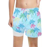 RUITOTP Bañador Niños Ropa de Baño Quick Dry con Forro Compresión Calzoncillos Tipo Bóxer Pantalones Cortos de Baño Bañador Natacion Niño con Cordón y Forro Antirozaduras de 2 a 14 años