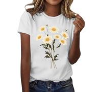 RUITOTP Camiseta para mujer, diseño de girasol, vintage, con gráfico de flores, camisetas inspiradoras, camisetas casuales para mujer