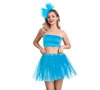 RUITOTP Falda de Tutú para Mujer con Venda, Tutu Tul Falda Disfraz para Ballet Retro 80s Faldas Corta Enagua de Tul en Capas para Halloween Carnival Santa Party