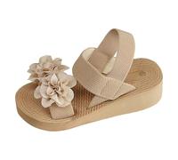 RUITOTP Sandalias planas genéricas para mujer verano boheme zapatillas de plataforma casuales, de moda, zapatos planos ligeros, transpirables, sandalia ortopédica flor