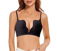 RUITOTP Sujetadores sin Costuras Cuello V Push Up Bralette Básicos Sexy Bandolera Ajustable Comodos Suaves Elástico Sujetador Sujetador sin Aros Mujer Sujetadores ligero acolchado