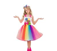 RUITOTP Vestido de tutú de Candy para niñas - Disfraz de vestido de piruleta - Disfraz de Halloween de caramelo para niños