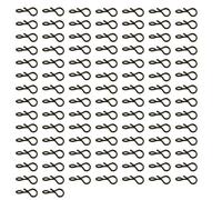 Ruiwaer 100 broches rápidos de pesca con mosca de acero inoxidable sin nudo, broches rápidos de cambio rápido de señuelo clips rápidos de pesca con mosca broche sin nudo Broches de conexión de cambio rápido, color plateado