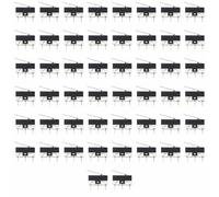 Ruiwaer 50 interruptores de palanca vertical de 3 pines con asa, enchufe directo, botón de bisagra de ratón, palanca de botón instantáneo para electrodomésticos, equipos de audio, juguetes