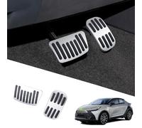 Ruiya Compatible con Toyota C-HR/Hybrid/Yaris Cross/Hybrid/Corolla E210 Corolla Cross Tapas de Pedal,Pedal Tapones reposapiés Pedales para Gas y Frenos Tapas de Pedal de Freno(Automática)