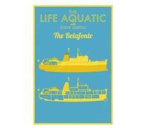 RUIYANMQ Lienzo Wes Anderson's The Life Aquatic Póster Cuadro Decoración de Pared Regalo Nz48Wm 40X60Cm Sin Marco