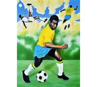 RUIYANMQ Soccer Peles Oil Painting Póster - For Juguetes Educativos para Adultos - 1000 Piezas - Abstract Arte Rompecabezas - Rompecabezas Irregulares - Memory Game - Ex170Zx