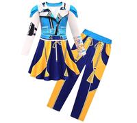 RUIYHE D_Demon - Disfraz de cazador de demonios H_Hunters para niños, disfraz de cazador de demonios, disfraz de cazador de demonios, disfraz de Halloween para mujeres y niñas (vestido y pantalones