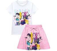 RUIYHE Demonic Pop Hunter - Conjunto de falda plisada y conjuntos de tres piezas para niña (3268,82663rosa claro, 120)